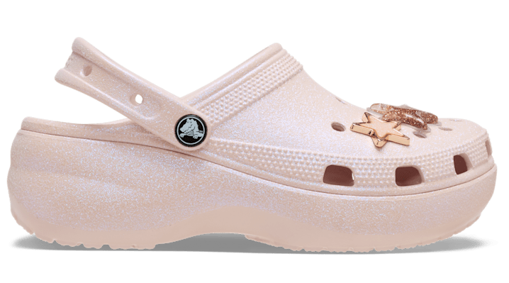 

Classic Platform Iridescent Glitter Embellished Clog