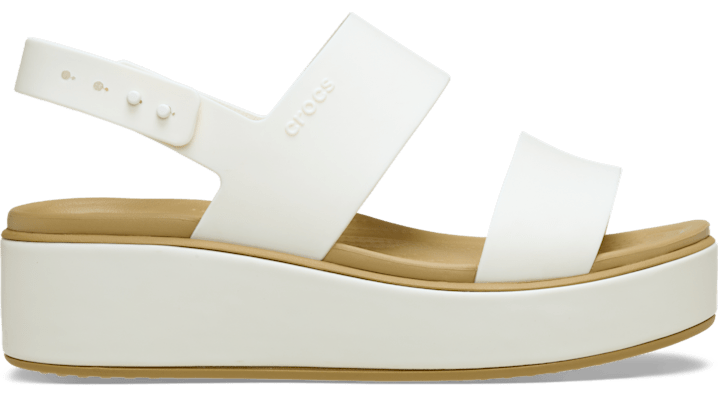 Crocs Brooklyn Matte Wrap Low Wedge In White