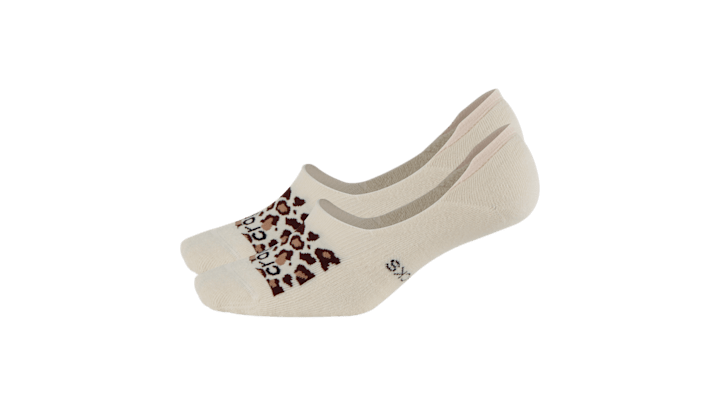 Crocs Socks Cheetah Hidden Liner 3pk In Brown