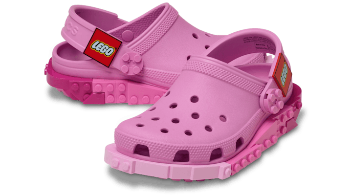 Crocs Classic|Clog|Lego Unisex Flip-Flops and Sandals - Pink - Size 3 - Plastic/Polycarbonate - 211874-6SW