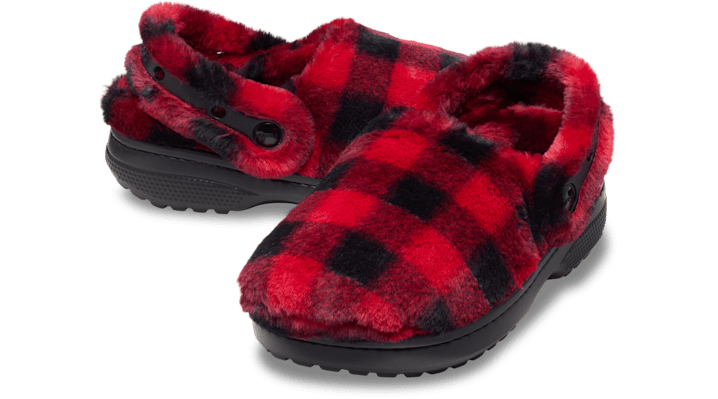 Crocs unisex Classic Unfurgettable Buff Check Clogs Black / Red - 211926-063