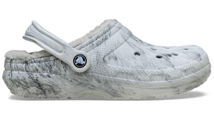 Crocs Classic Lined Watercolor Marbled Clog In Gray