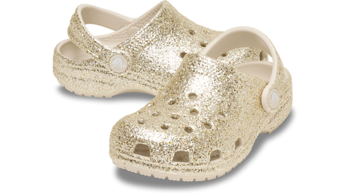 Crocs Classic Chunky Glitter Klompen Kinder Sandstone - 211939-0LH