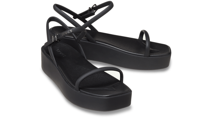 Crocs | Women | Miami Platform Y Strap | Sandals | Black | - 212012-001