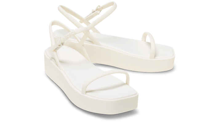 Crocs | Women | Miami Platform Y Strap | Sandals | Chalk | - 212012-0WV