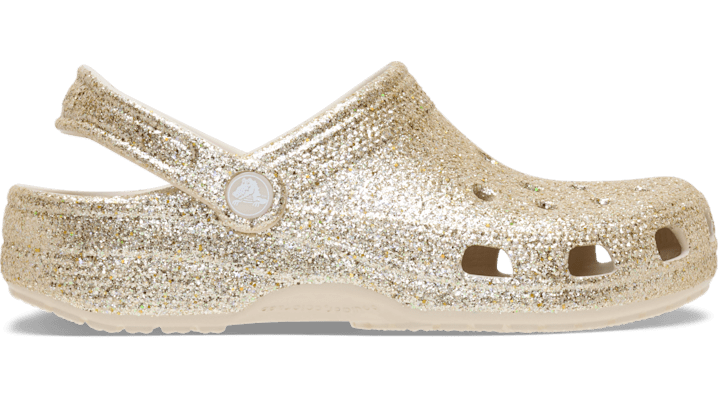Crocs Classic Chunky Glitter Clog In Gold
