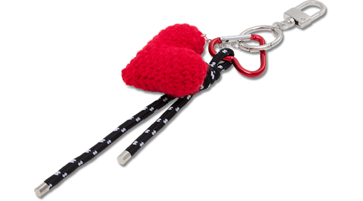 

Crochet Heart Cord Bag Charm