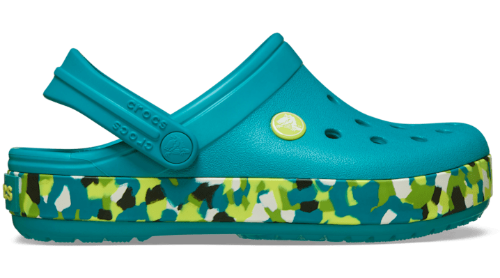 Crocs Crocband Glow Confetti Band Sabots Enfants Turbo Teal