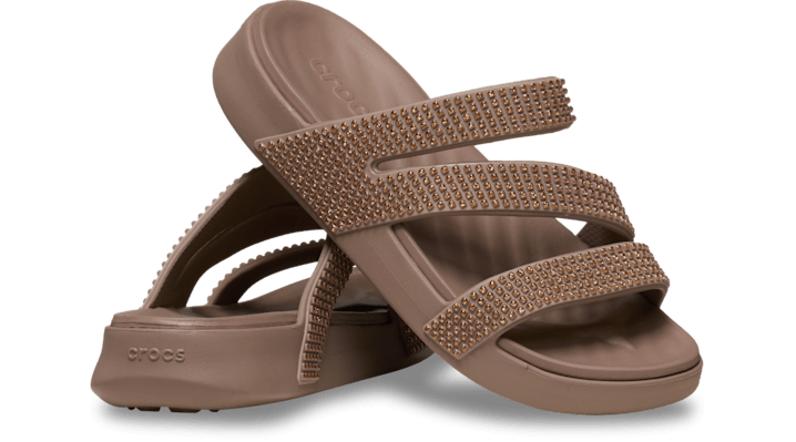 Crocs | Women | Getaway Gems Strappy | Sandals | Latte | - 212584-2Q9