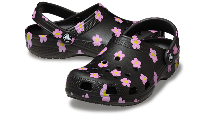 Crocs unisex Classic Flower Clogs Black - 212677-001