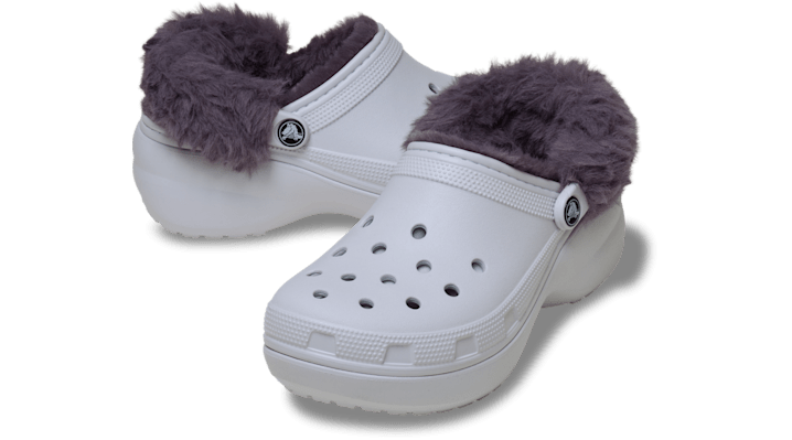 Crocs | Women | Classic Platform Fuzz Lined | Clogs | Frosted Grape | - 212854-5BO