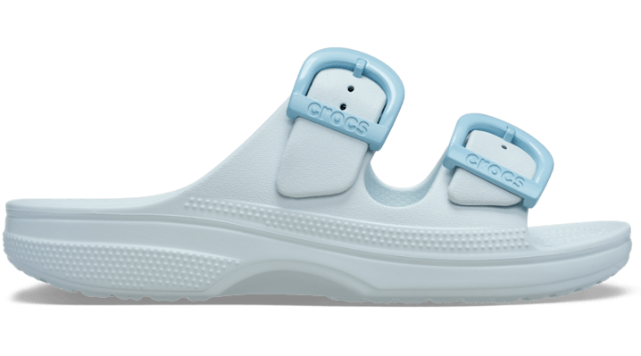Crocs Saturday Enamel Buckle Sandales Femmes Vapor Ice