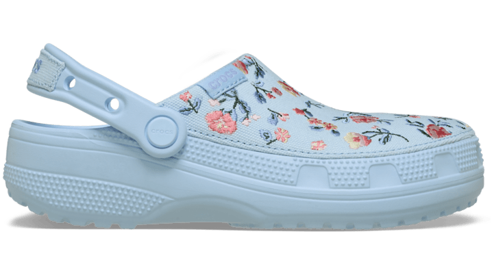 Crocs Classic Crafted Floral Clog Black W12/M10 1