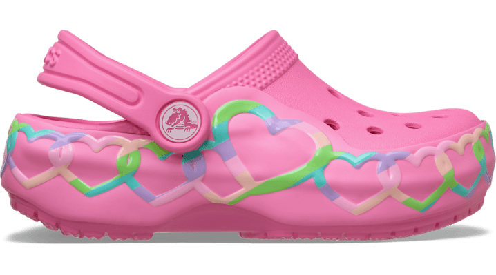 Crocs Toddler Classic Heart Lights Sabots Enfants Lemonade