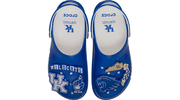 Crocs Mens Collegiate Clogs - Shoes - White / Blue Size 12.0