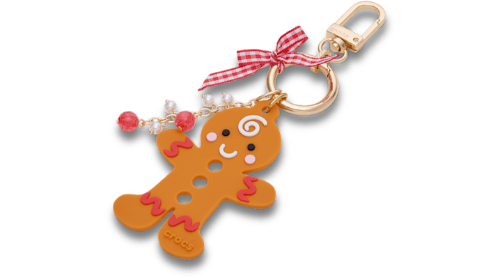 Jibbitz Gingerbread Man Bag Charm In Orange