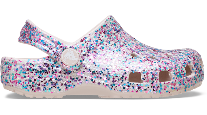 Crocs Toddler Classic Dazzle Glitter Sabots Enfants Cocoa Crème