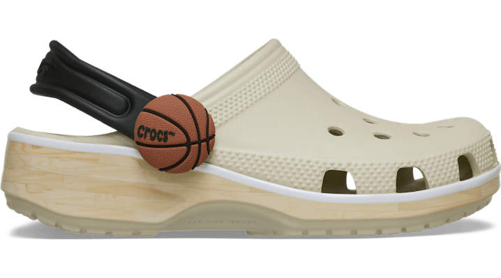 Crocs Kids' Basketball Court Classic Clogs, Size 4, Bone