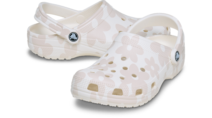 Crocs unisex Classic Pop Petals Clogs Chalk/Multi - 214090-0PZ