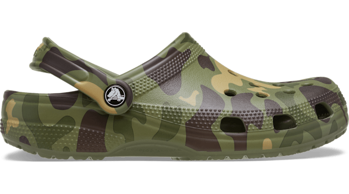 Crocs Duck Camo Classic Clogs, Men's, M4/W6, Black/Cargo