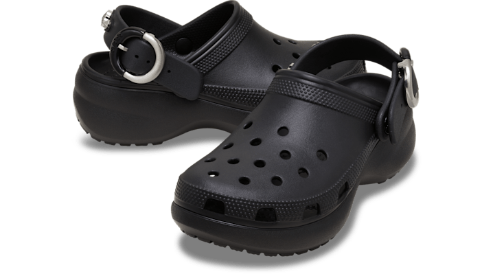 Crocs | Women | Classic Platform Studded Buckle | Clogs | Black | - 214731-001