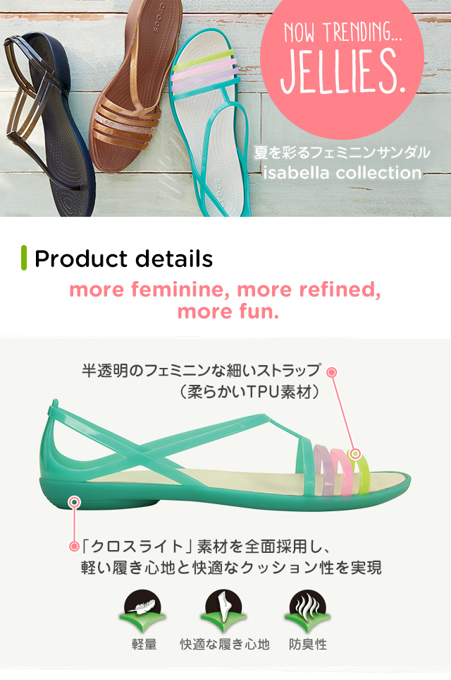 クロックス isabella collection 夏を彩るフェミニンサンダル！