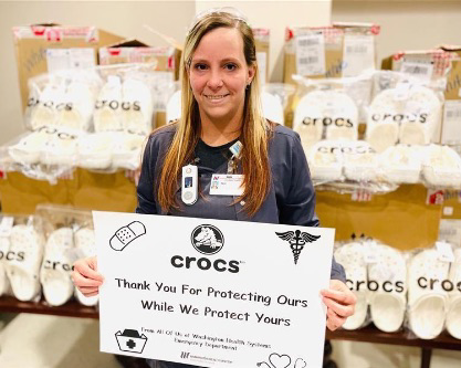 share a pair crocs for healthcare