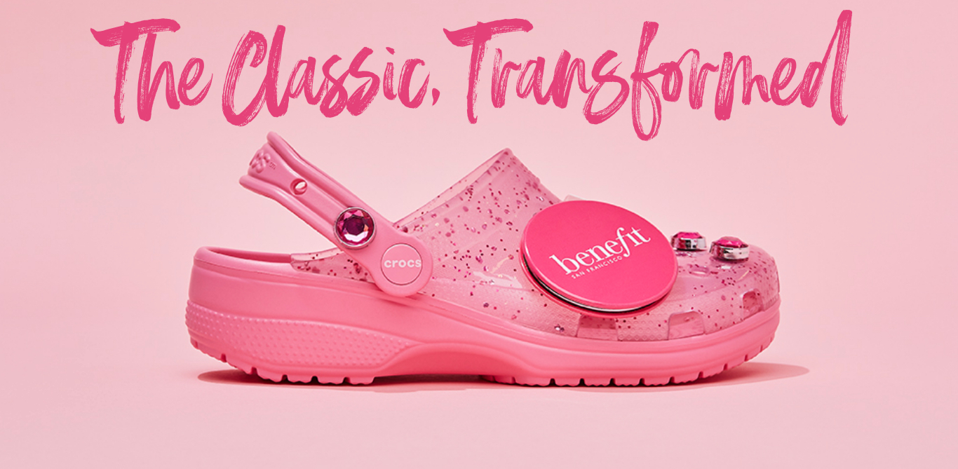 Benefit Pink clog, Get Classic Transformed.