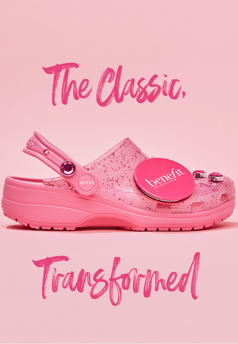 Benefit Pink clog, Get Classic Transformed.