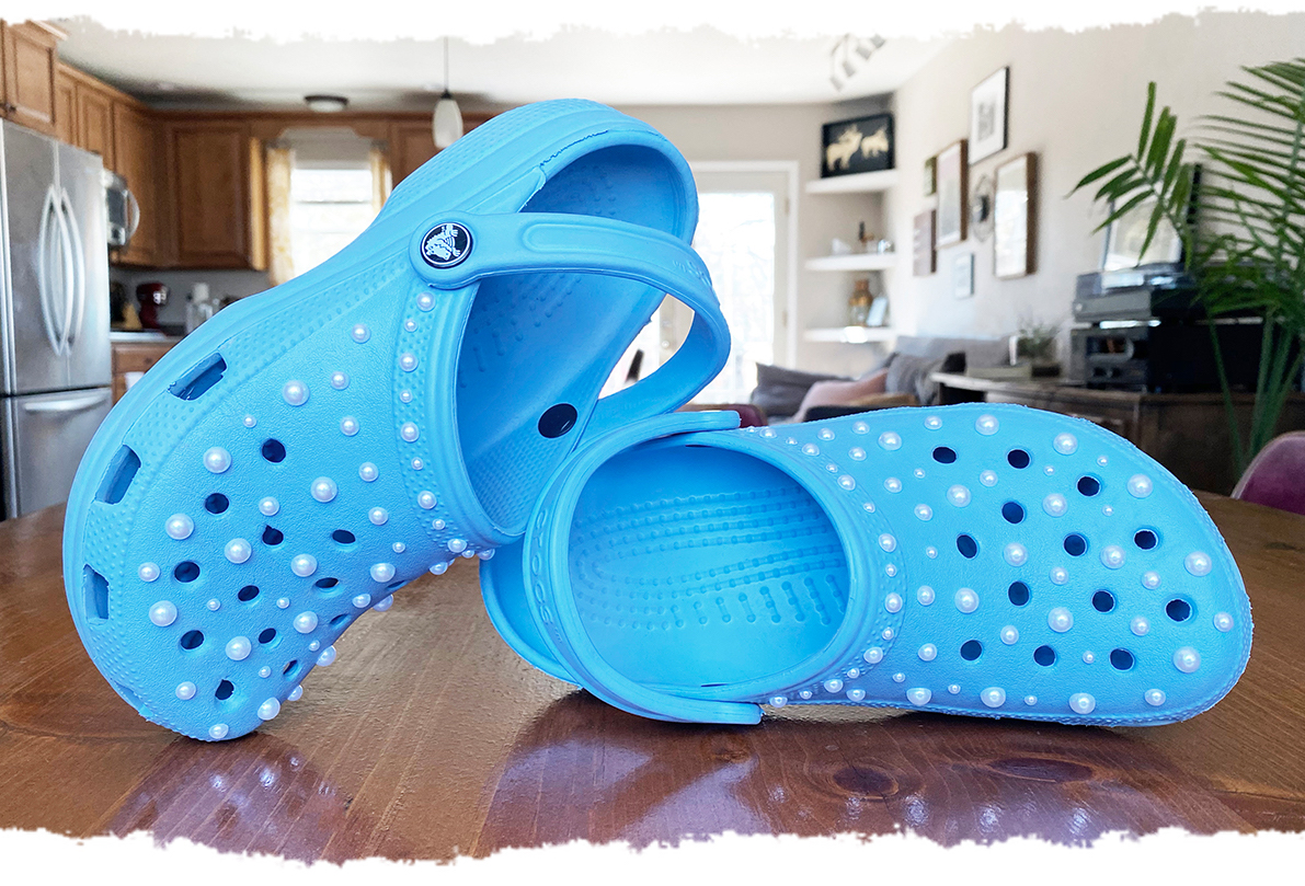 Crocs with pearls new arrivals