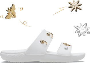 White 2 Strap Sandals with Yang Mi inspired Jibbitz™