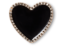Black Heart with Gold Outline;