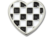 Silver Checkerboard Heart;