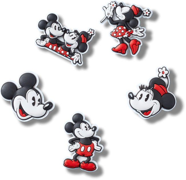 Ensemble de 5 breloques Mickey et Minnie Mouse classiques