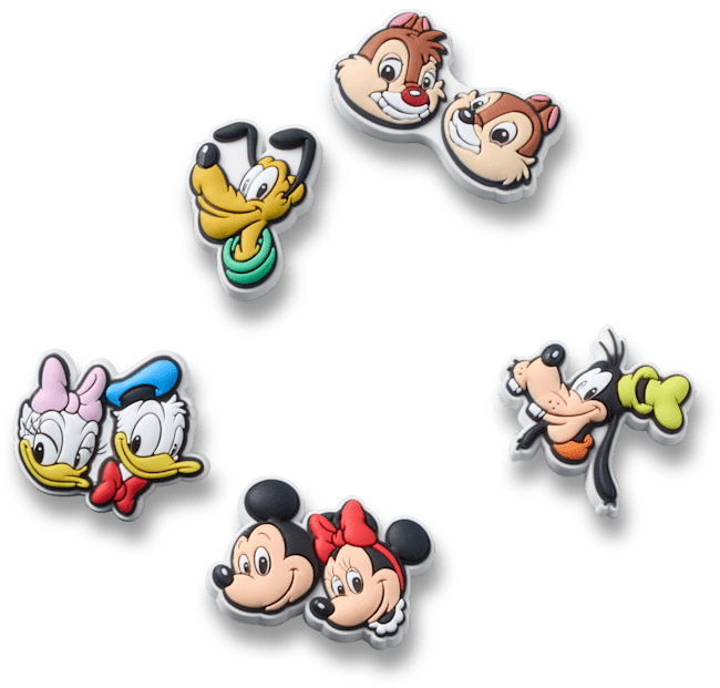 Ensemble de 5 breloques Mickey et Minnie Mouse, et leurs amis