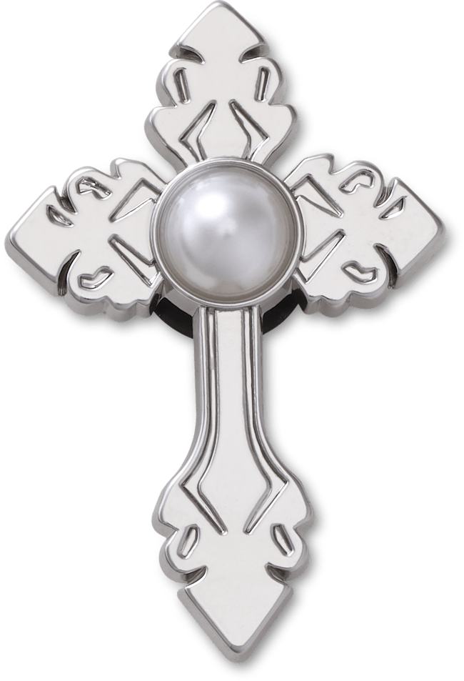 Silver Cross with Pearl;
