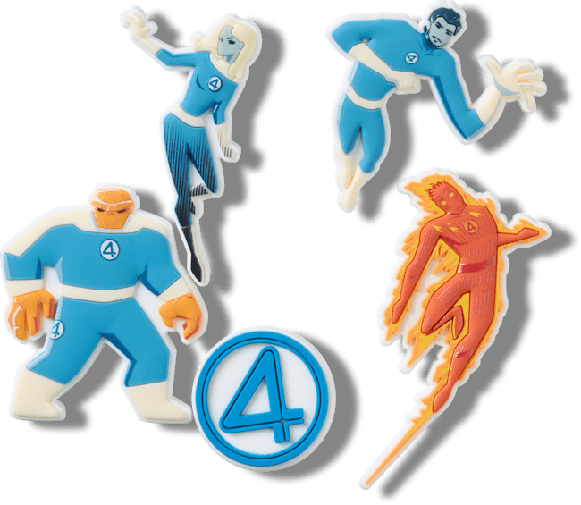 Ensemble de 5 breloques Les Quatre Fantastiques de Marvel