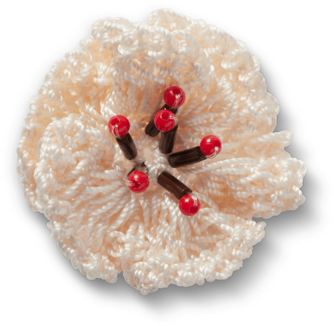 White Crochet Floral;