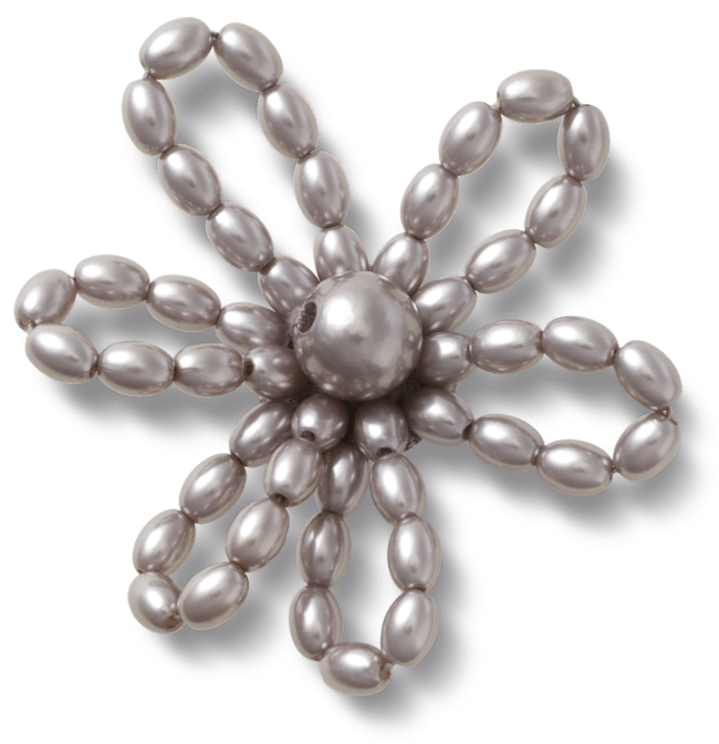 Grey Pearl Beaded Daisy;