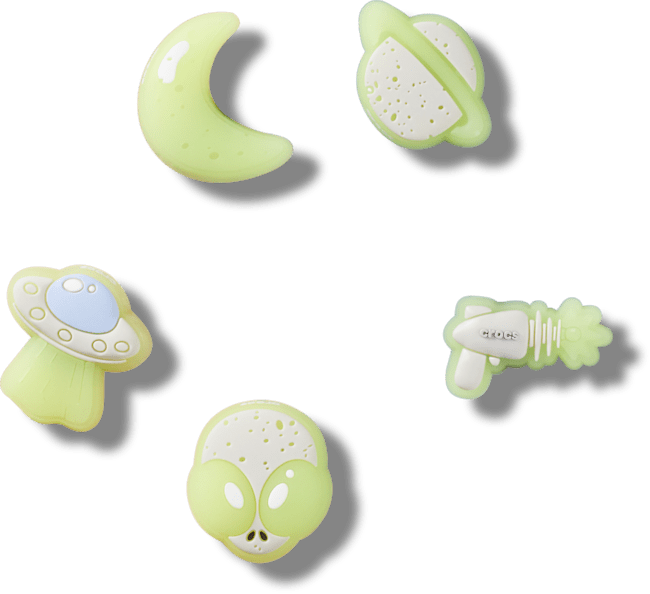 Ensemble de 5 breloques Espace phosphorescent