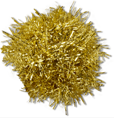Gold Tinsel Pom