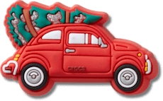 Red Car with Christmas Tree
