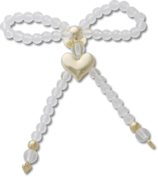 Beaded Bow with Gold Heart