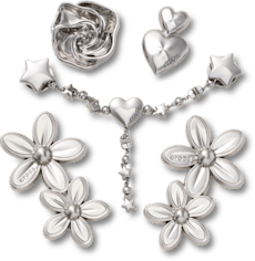 Silver Meta Floral 5 Pack