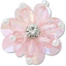 Pink Sequin and Pearl Flower