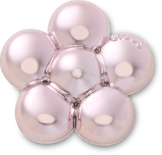 Pink Metallic Puffy Flower