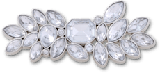 Silver leaf gem charm