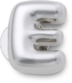 Silver Bubble Letter E