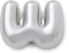Silver Bubble Letter W