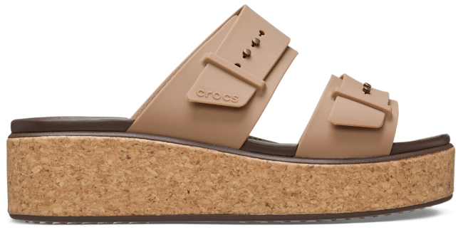 Brooklyn Buckle Low Wedge Cork Sandal